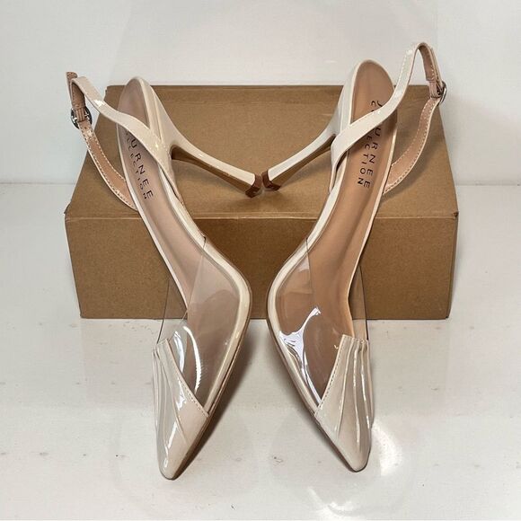 Journee Collection Ivyann Vegan Leather and Lucite Stiletto Pumps - Picture 7 of 9
